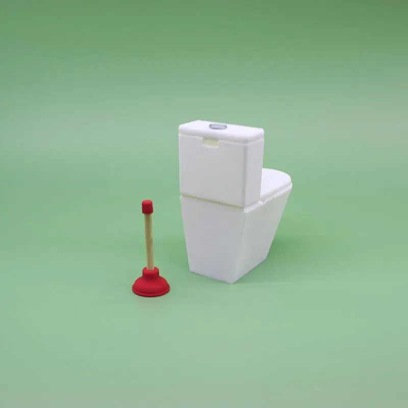 Dollhouse Miniature Bath Shower Modeling Toilet Seat Furniture Toys Doll House Miniature Baby Pretend Toy Doll Accessories