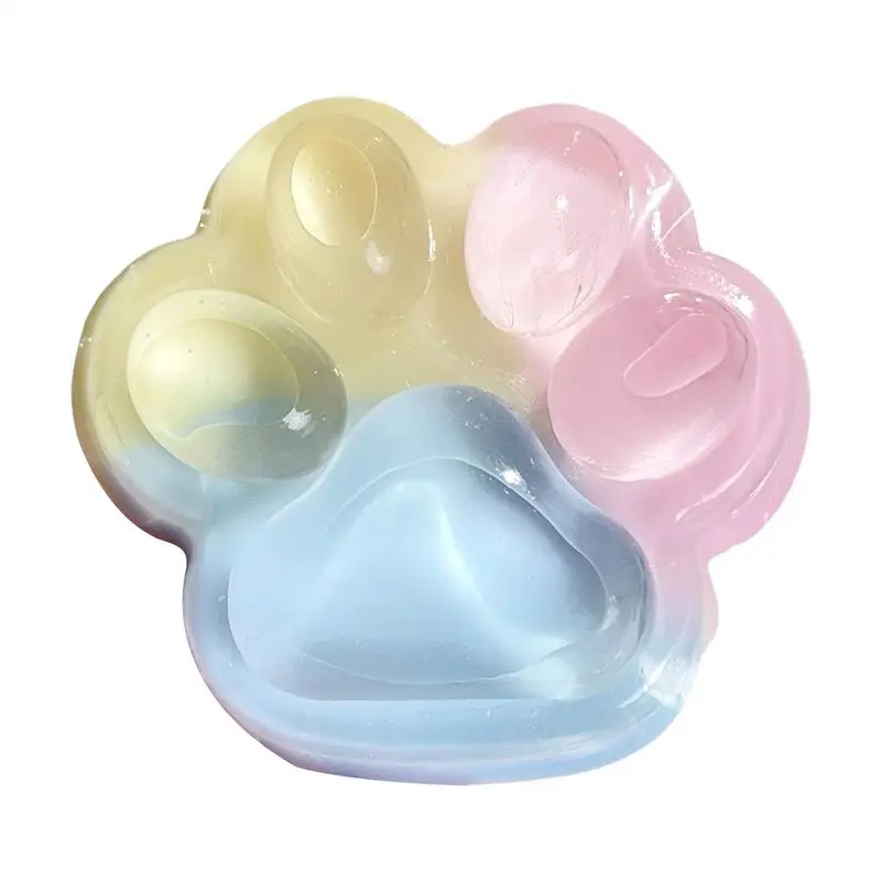 Cat Paw Squeeze Toy  Large Squeeze Cat Paw Toys Silicone PVC  Toys Sticky Soft Pinching  Decompressing Toy for Stress Relief