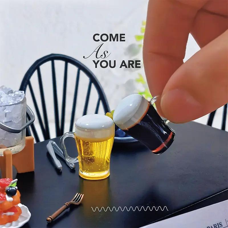 1/12 Dollhouse Miniature Accessories Beer Mug Simulation Furniture Cup Toys for Doll House Decoration Pretend Play Toy