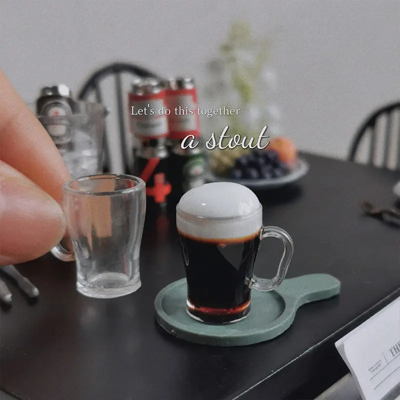 1/12 Dollhouse Miniature Accessories Beer Mug Simulation Furniture Cup Toys for Doll House Decoration Pretend Play Toy