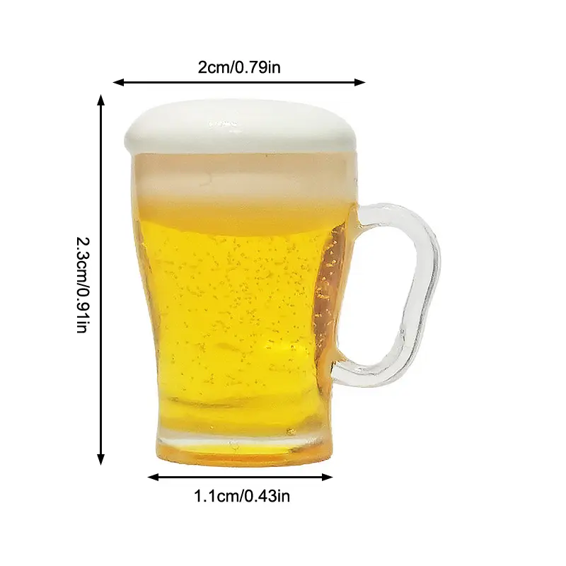 1/12 Dollhouse Miniature Accessories Beer Mug Simulation Furniture Cup Toys for Doll House Decoration Pretend Play Toy