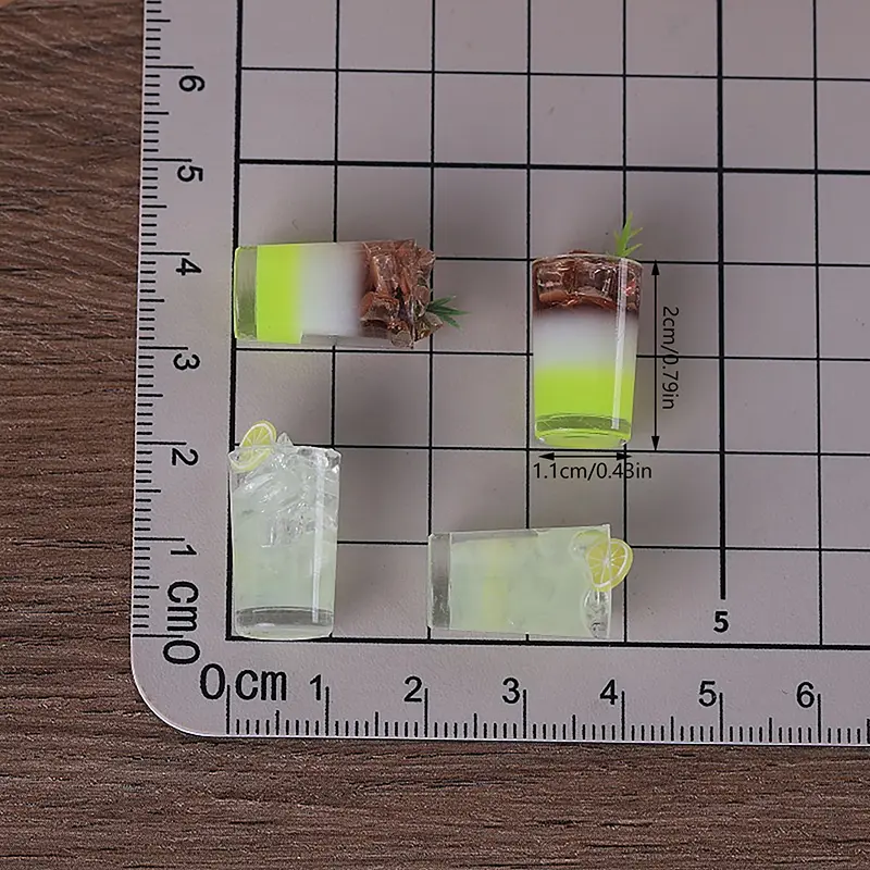 2 PCS/Set 1:12 Dollhouse Miniature Ice Cream Cups Doll House Kitchen Food Accessories Mini Milkshake Ice Cream Kitchen Toys