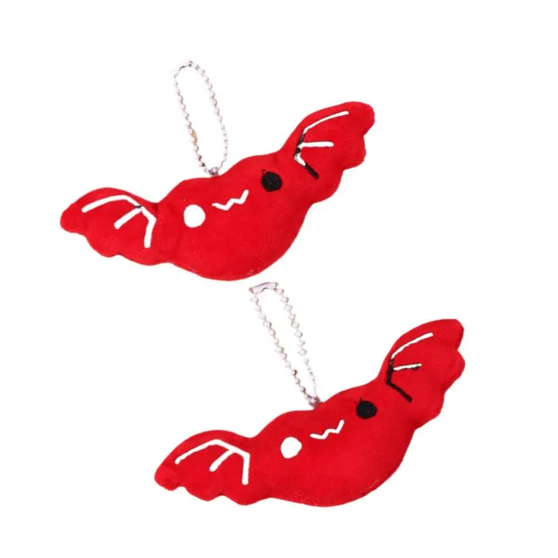 2PCS Mini Bat Shaped Plush Keyring Soft Stuffed Animal Keychain Accessory Bag Decoration for Halloween Children Birthday Gift