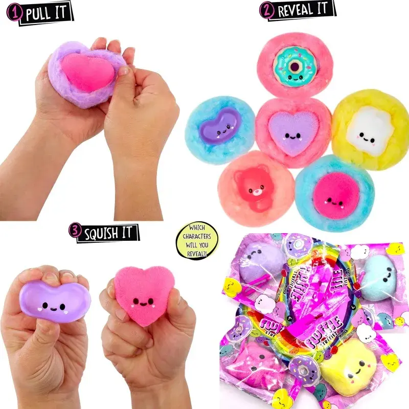 Fluffie Stuffiez Stress Relief Squeeze Toys Minis Pull The Fluff Handmade Desktop Ornament Anime Peripheral Gifts