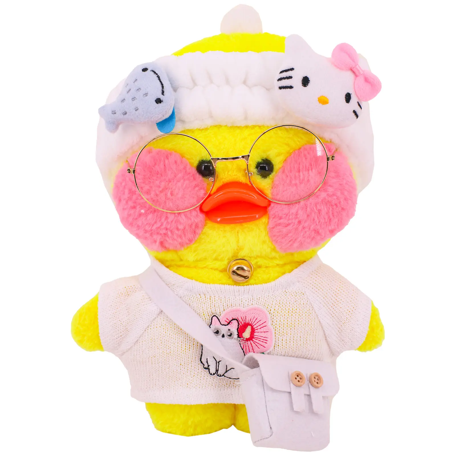 Kawaii 30cm Cafe Duck Doll Clothes T-shirts Hoodie Unique Design Lalafanfan Duck Doll Animal Toys Birthday Gift for Kid Children