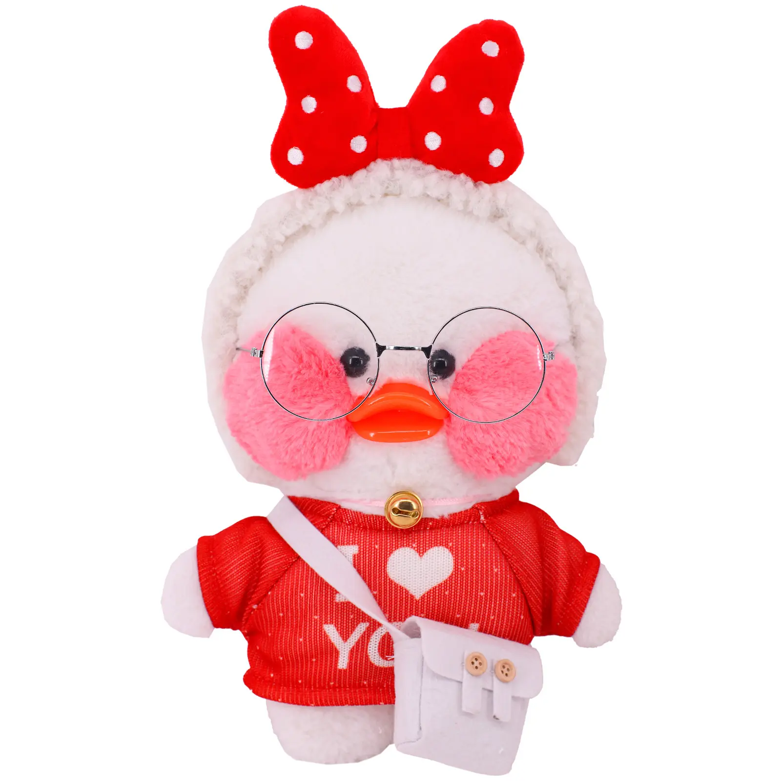Kawaii 30cm Cafe Duck Doll Clothes T-shirts Hoodie Unique Design Lalafanfan Duck Doll Animal Toys Birthday Gift for Kid Children