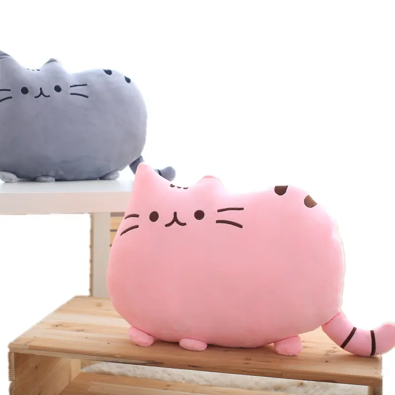 Soft Cat plush Pillow kitten Cushion soft Colorful Stuffed Toys gray pink white plush doll houseware gifts for girlfriend