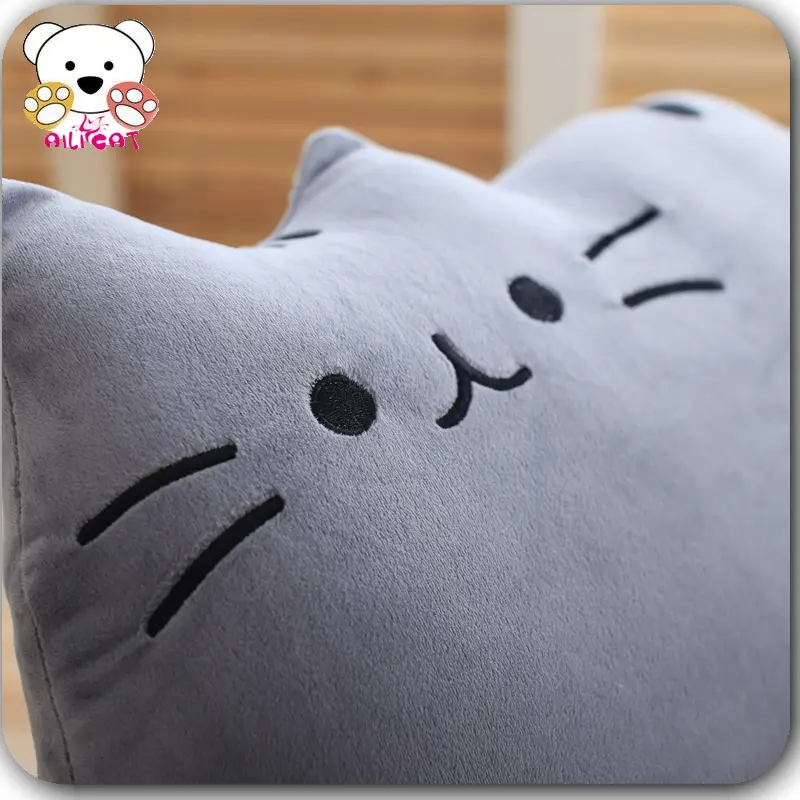 Soft Cat plush Pillow kitten Cushion soft Colorful Stuffed Toys gray pink white plush doll houseware gifts for girlfriend