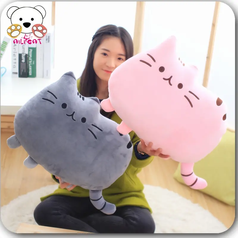 Soft Cat plush Pillow kitten Cushion soft Colorful Stuffed Toys gray pink white plush doll houseware gifts for girlfriend