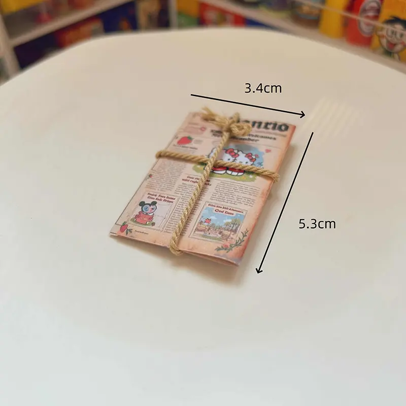 3/4/5pcs/set Dollhouse Miniature Retro Newspaper Set Simulation Model Toys Accessories Accessori Per Bambole