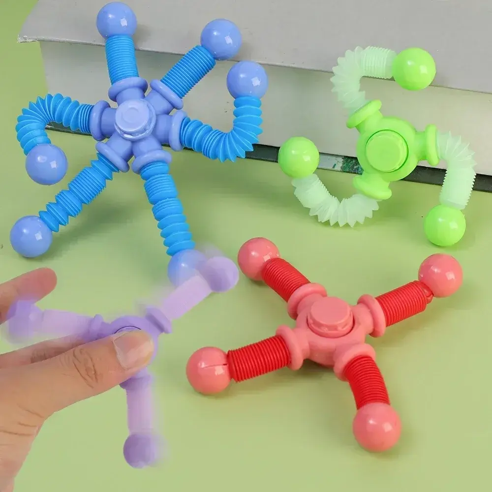 1pcs Fidget Spinner Toys Kids Pop Tube Sensory Toys Suction Cup Games Plastic Transformable Stress Relief Children Adult Gifts