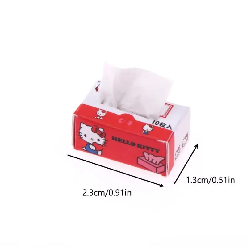 1:12 Dollhouse Miniature Hello Kitty Tissue Box Paper Box Model Decor Toy Doll House Accessories
