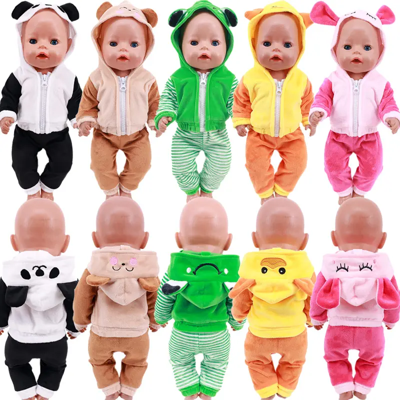 Kawaii Animal Plush Clothing Accessories For 43cm Born Baby Doll,18 Inch American Doll Girl's Toys,Birthday Christmas Gift