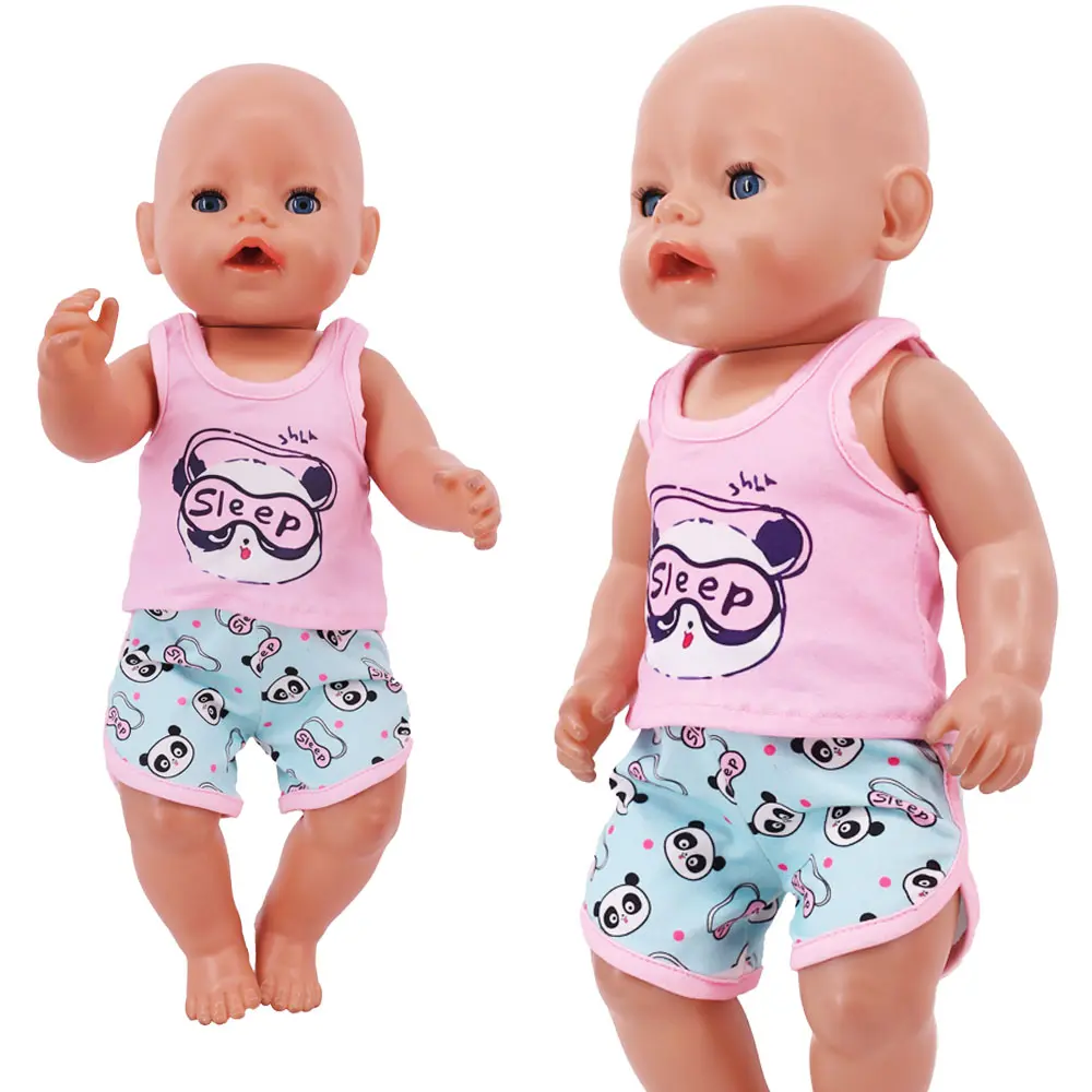 Cute Top + Shorts For 43 Cm Born Baby Reborn Doll Clothes Accessories 18 Inch American Doll Girls Toys Our Generation Nenuco