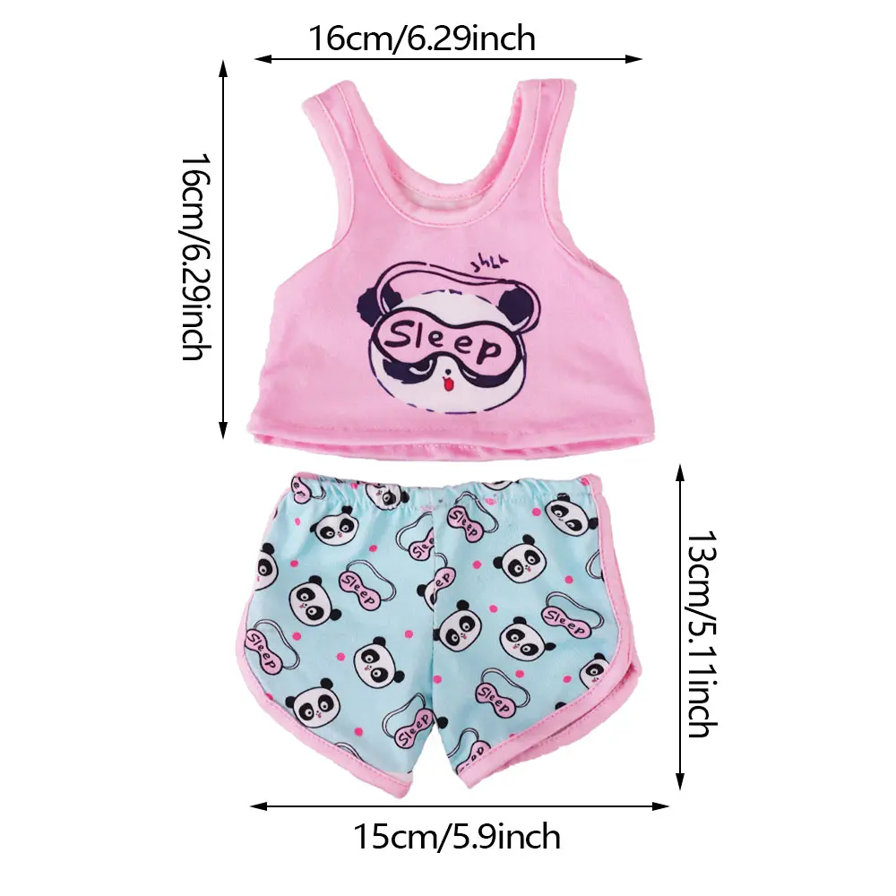 Cute Top + Shorts For 43 Cm Born Baby Reborn Doll Clothes Accessories 18 Inch American Doll Girls Toys Our Generation Nenuco