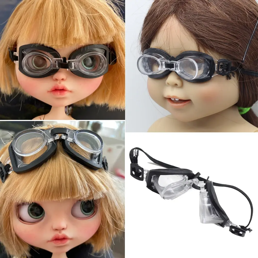 Doll Swimming Glasses  For Labubu Macaron & 15-20cm EXO Cotton Doll & 1/6 1/4 1/3 BJD Dolls Toy Swimming Goggles Diving Eyeglass