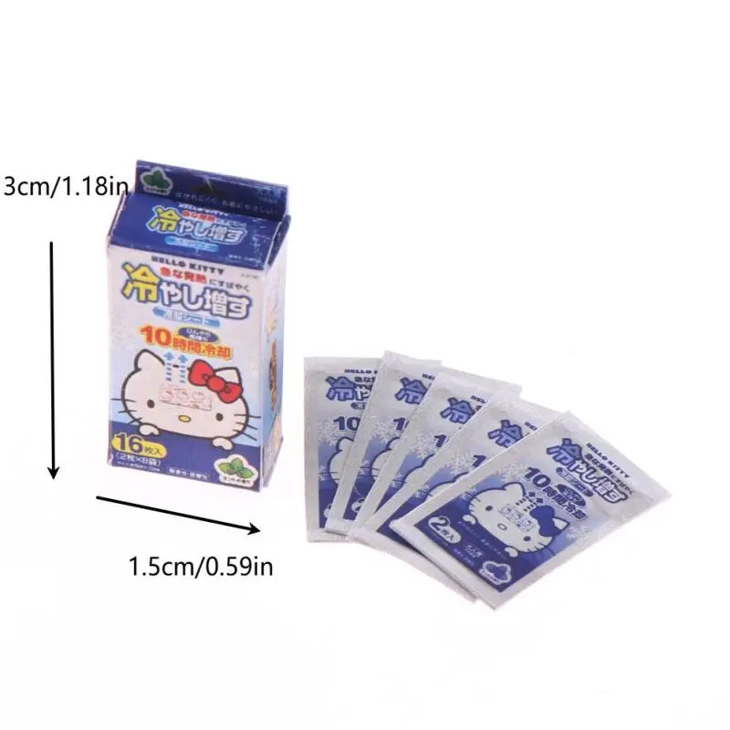 1:12 Dollhouse Miniature Hello Kitty Boxed Fever-reducing Patch Cooling Patch Model Decor Toy Doll House Accessories