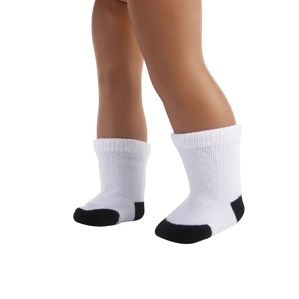 New Arrived Two-tone Knitted Socks For American 18 Inch Girl Doll Cotton Fashion Doll Sock For 43cm Baby New Born Doll Girls Toy
