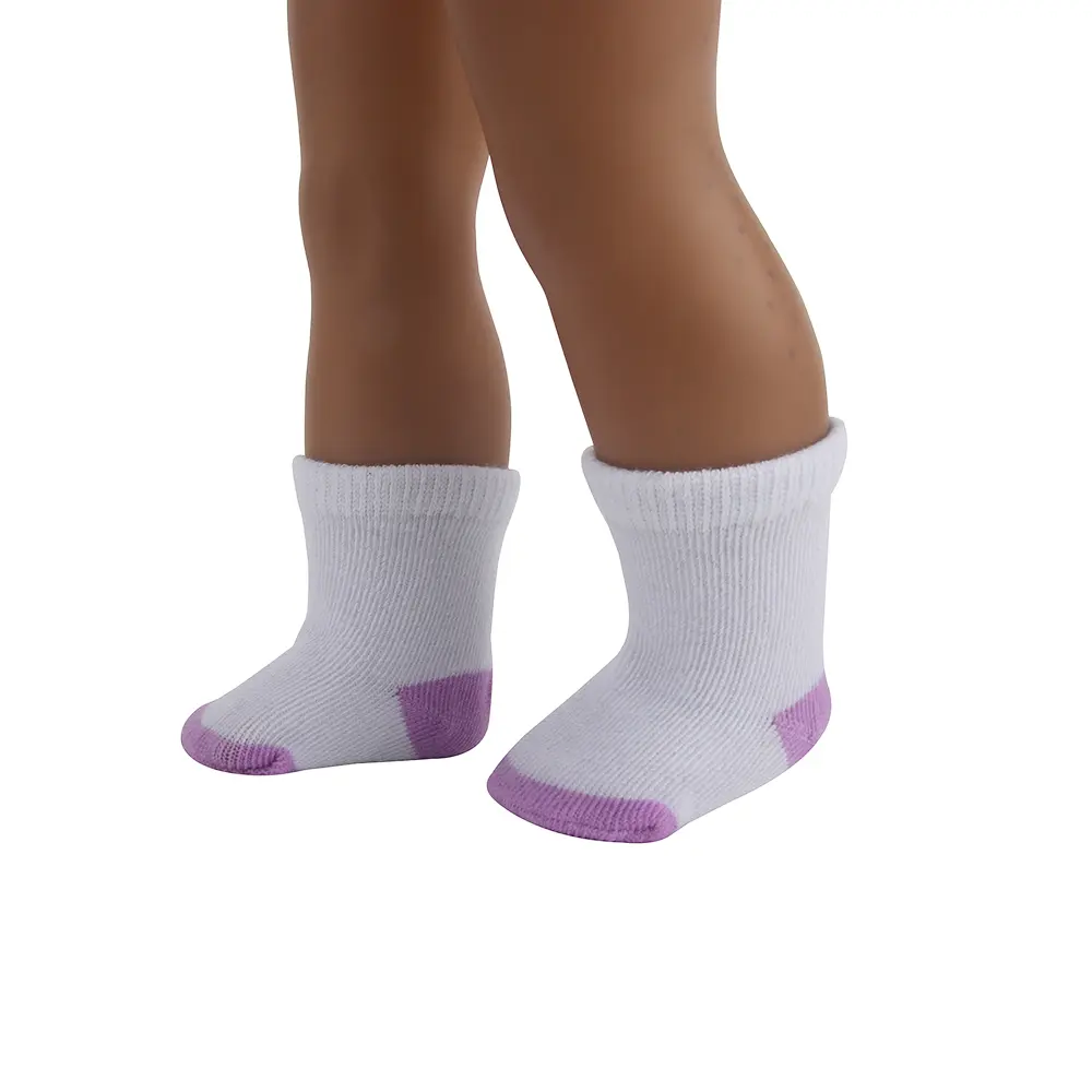 New Arrived Two-tone Knitted Socks For American 18 Inch Girl Doll Cotton Fashion Doll Sock For 43cm Baby New Born Doll Girls Toy