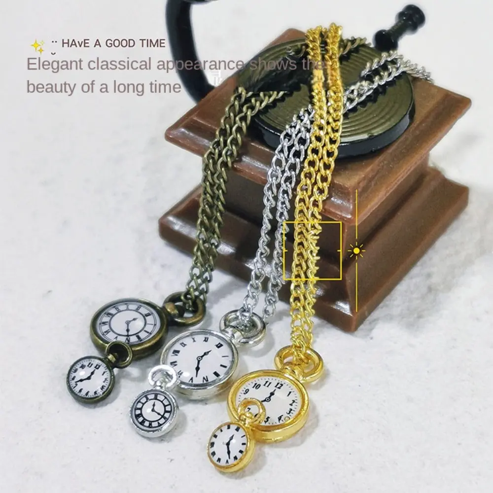 1Pc ob11 Miniature Toy Mini Necklace Pocket Watch for Doll 1/6  Figure Doll Accessories Dollhouse Decoration