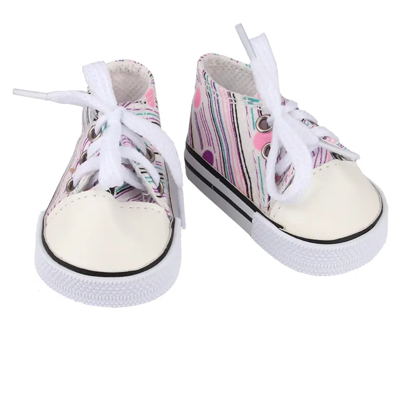 7cm Pu Leather Doll Shoes Canvas Shoes Sneakers Plush Slippers For 18 inch American&43cm Baby New Born Doll Accessories Toy