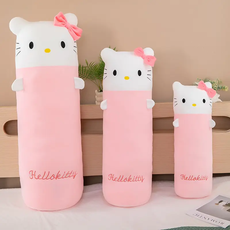 60cm Cylindrical Long Pillow Cinnamoroll My Melody Lovely Soft Plush Bed With Cylindrical Pillow Children's Soothing Toy Gifts