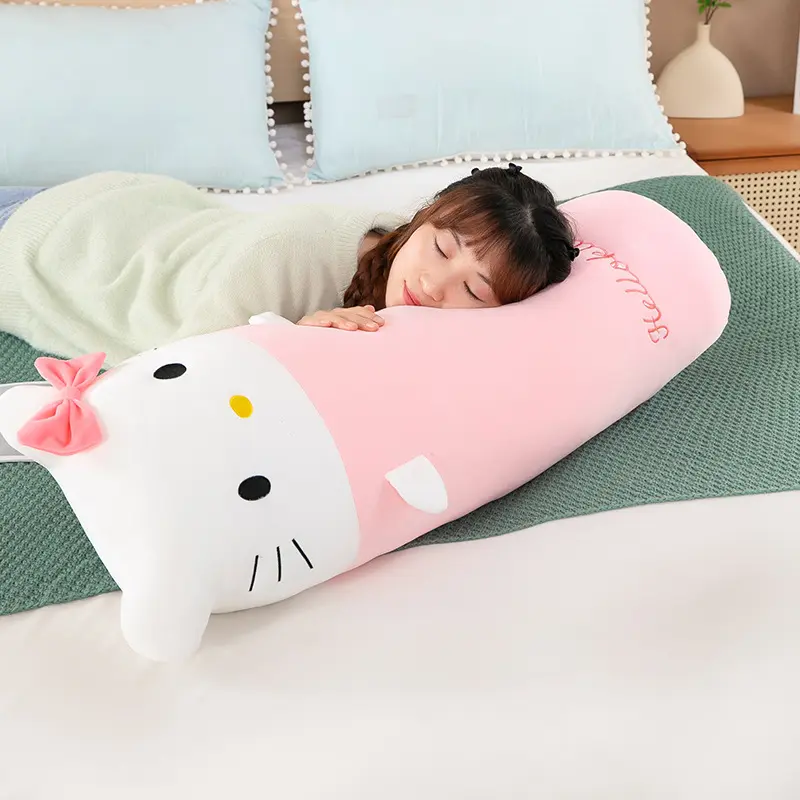 60cm Cylindrical Long Pillow Cinnamoroll My Melody Lovely Soft Plush Bed With Cylindrical Pillow Children's Soothing Toy Gifts