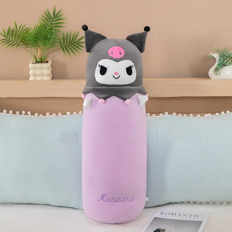 60cm Cylindrical Long Pillow Cinnamoroll My Melody Lovely Soft Plush Bed With Cylindrical Pillow Children's Soothing Toy Gifts