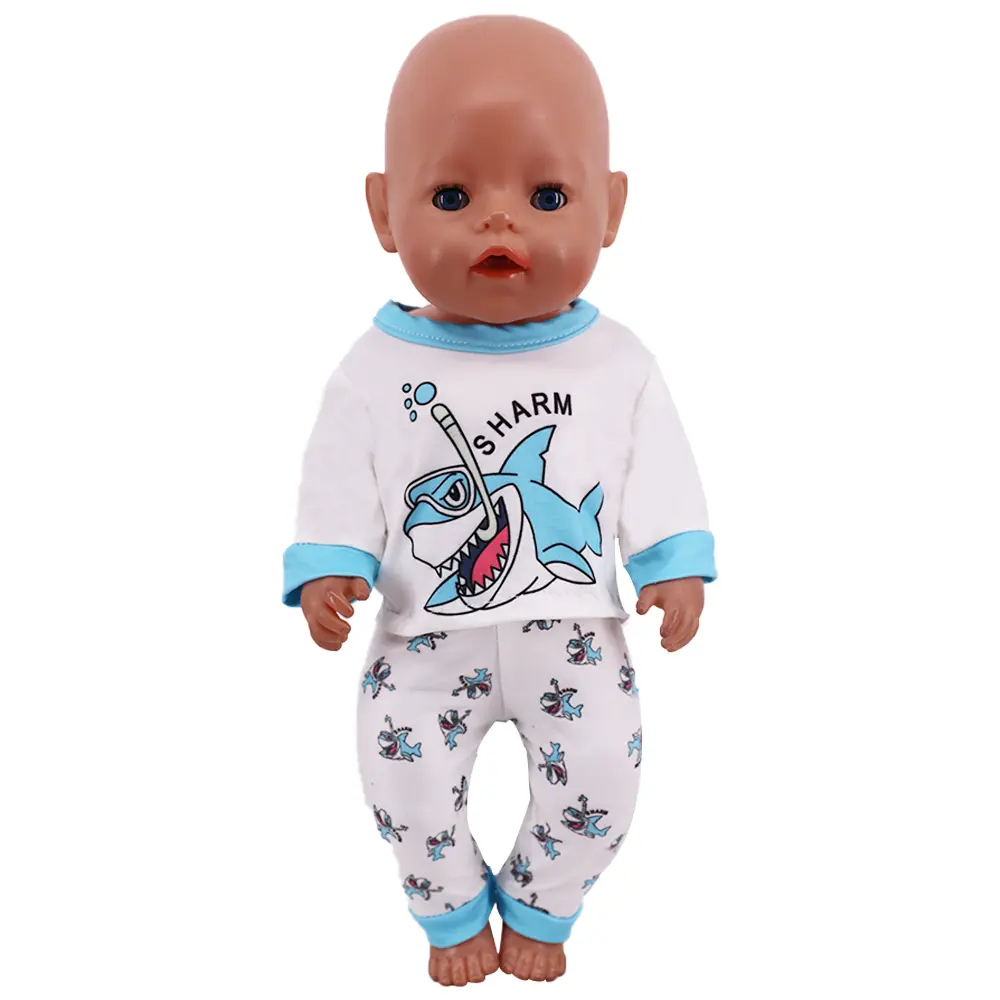 Kawaii Animal Pattern Doll Clothes Set For 43cm Born Baby Doll,18 Inch American Doll Girl's Toys,Birthday Christmas Gift