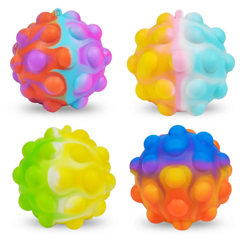 4-12Pcs Stress Ball Fidget Toys 3D 3D Ball Push Bubble ADHD Autism Stress Relief Sensory Toys Party Favors for Kids Adults
