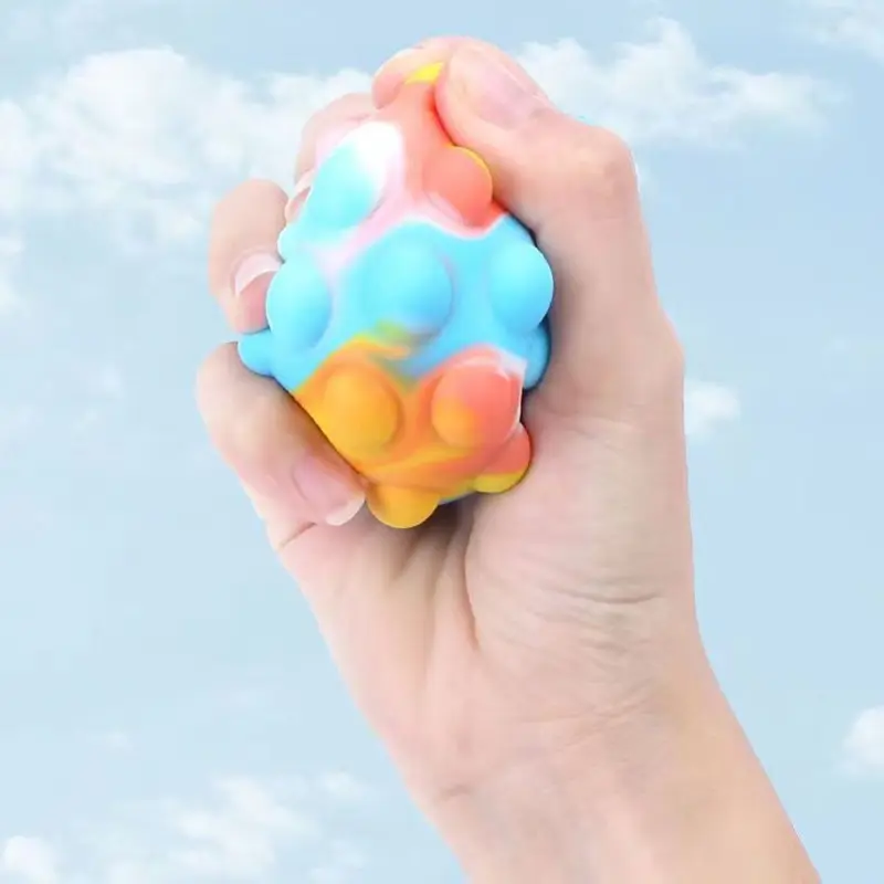 4-12Pcs Stress Ball Fidget Toys 3D 3D Ball Push Bubble ADHD Autism Stress Relief Sensory Toys Party Favors for Kids Adults