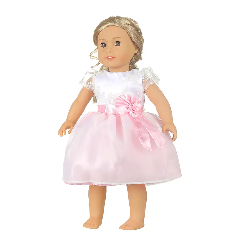 Pink Series Cute Doll Accessories Clothes Pajamas Mini Bow Dress For 43Cm Reborn Doll 18Inch Baby,American Doll DIY Toy Gifts