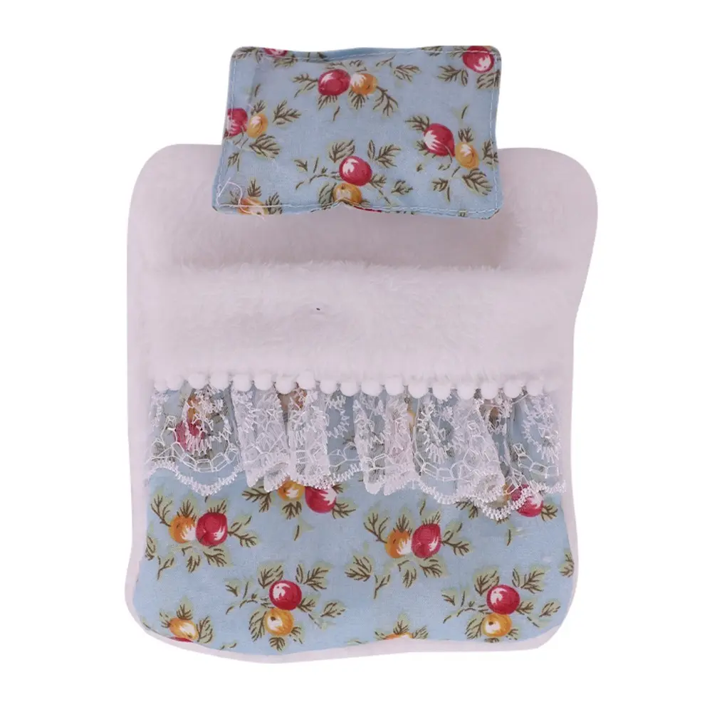 For 17cm Labubu Doll Accessories Sleeping Bag Cute Lace Style Doll Quilts Pillow Flower Strawberry Soft Doll Decoration Toys