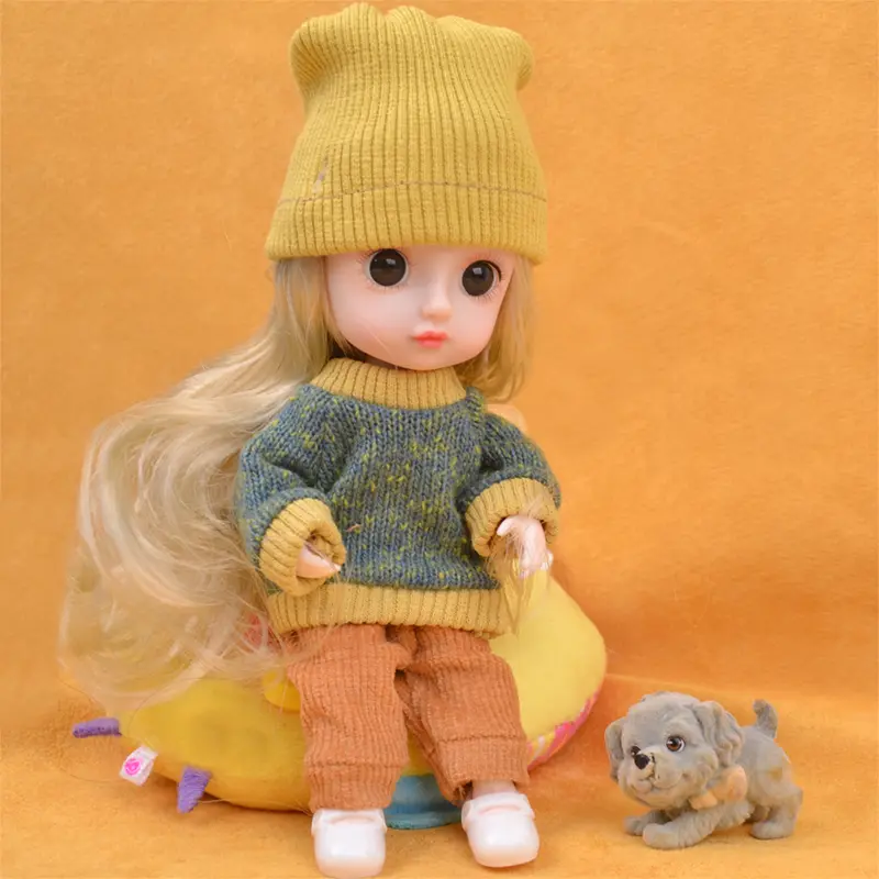 New Bjd 16 cm Doll Clothes 1/12 Dress Up Fashion Clothes For 15cm Dolls Suit Best Gifts for Girls Mini Toys ropa de muñeca