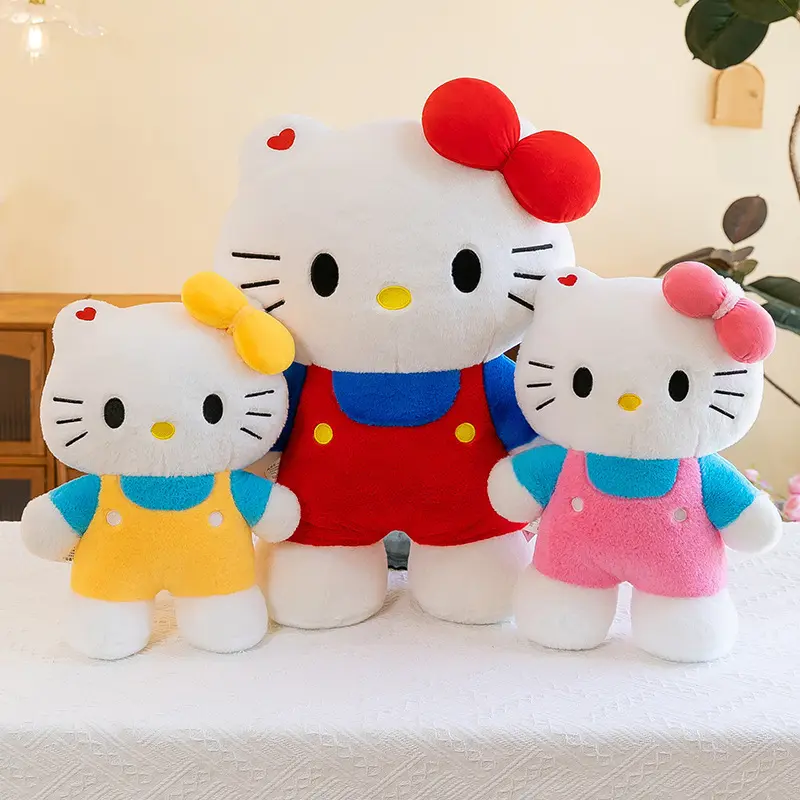 40CM Cartoon Sanrio Hello Kitty Plush Toy Kawaii Kt Cat Plushies Soft Stuffed Doll Big Size Pillow Cushion Rag Doll Kid Gift