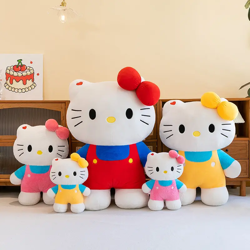40CM Cartoon Sanrio Hello Kitty Plush Toy Kawaii Kt Cat Plushies Soft Stuffed Doll Big Size Pillow Cushion Rag Doll Kid Gift