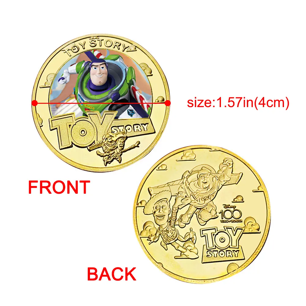 Disney Toy Story Commemorative Coins Set 12 Unique Designs Cute Anime Souvenir Medals Cartoon Collectible Figures Gifts for Fans