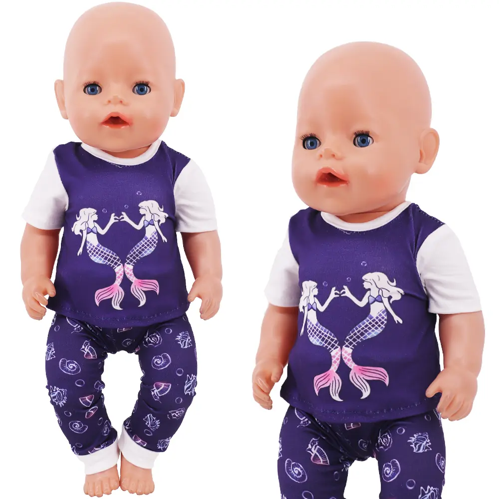 Doll Accessories Clothes Pajamas Mini Animal Printing Dress For 43Cm Rebirth Doll 18Inch Baby Doll DIY Toy Gifts Our Generation