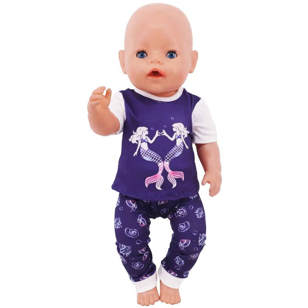 Doll Accessories Clothes Pajamas Mini Animal Printing Dress For 43Cm Rebirth Doll 18Inch Baby Doll DIY Toy Gifts Our Generation
