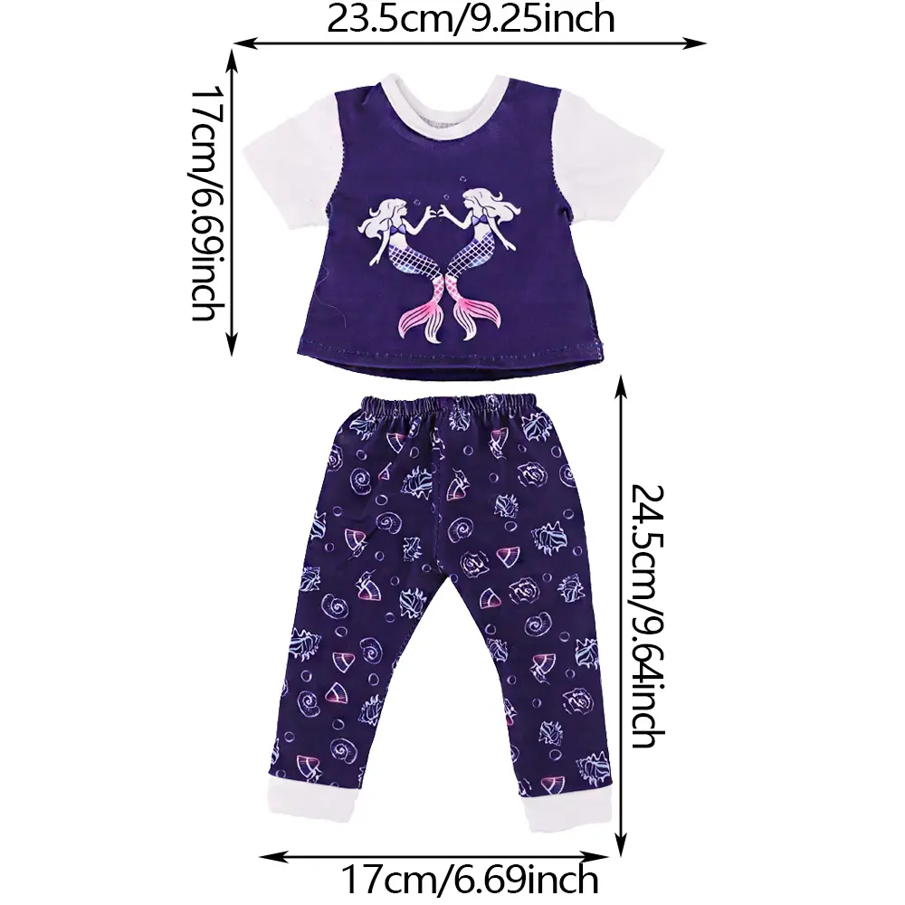 Doll Accessories Clothes Pajamas Mini Animal Printing Dress For 43Cm Rebirth Doll 18Inch Baby Doll DIY Toy Gifts Our Generation
