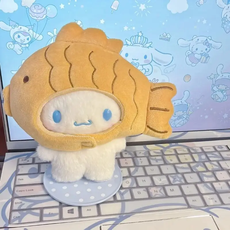 Fish Hat Cinnamoroll Plush Doll Toy Sanrio Kawaii Stuffed Plushie Taiyaki Doll Cartoon Cute Doll Send Friends Birthday Gift Toy