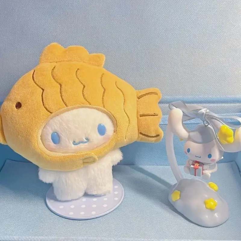 Fish Hat Cinnamoroll Plush Doll Toy Sanrio Kawaii Stuffed Plushie Taiyaki Doll Cartoon Cute Doll Send Friends Birthday Gift Toy
