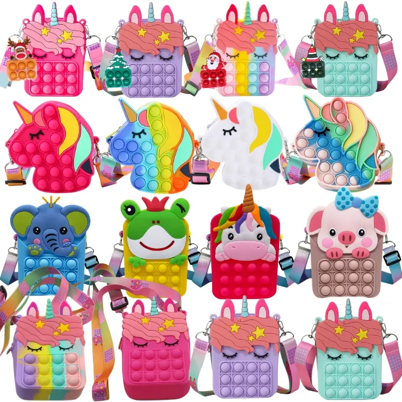 5PCS Kawaii Fidget Toys Decompression Soft Squeeze Toy Push Bubble Sensory Toys Christmas Gift For Children And Adult