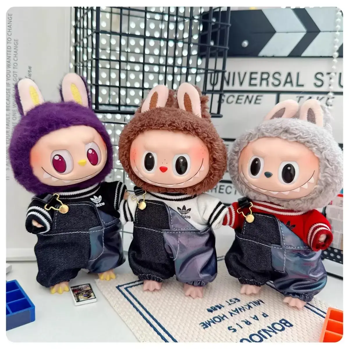 17cm Labubu I II Doll Clothing Fashion Hoodie Pants Sweatshirt Korean Idol Trendy DIY Doll Clothing Accessories Toy Gift