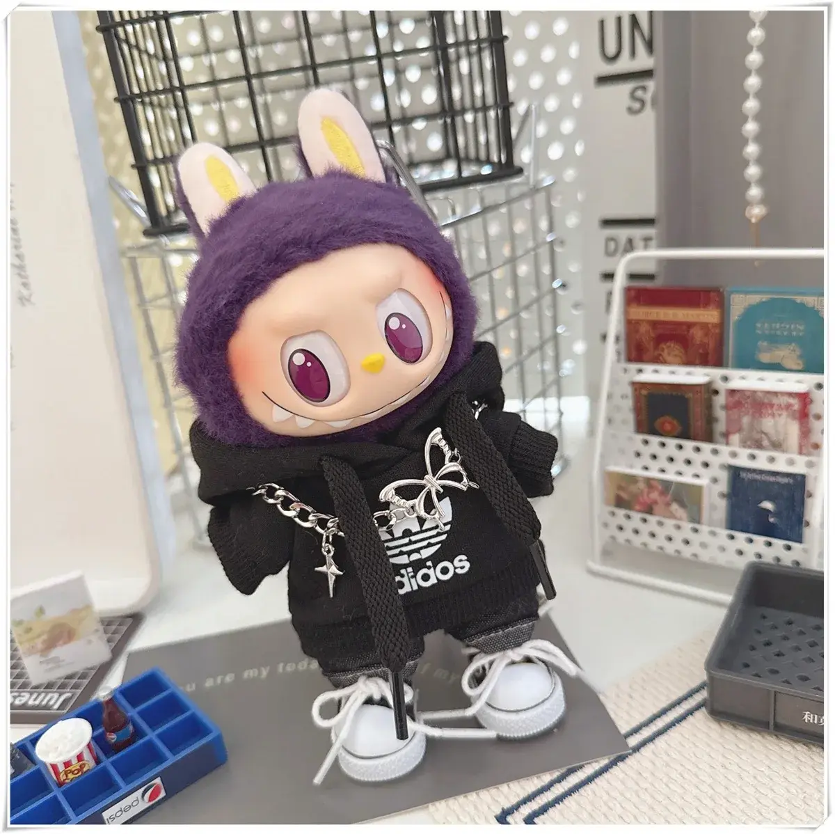17cm Labubu I II Doll Clothing Fashion Hoodie Pants Sweatshirt Korean Idol Trendy DIY Doll Clothing Accessories Toy Gift