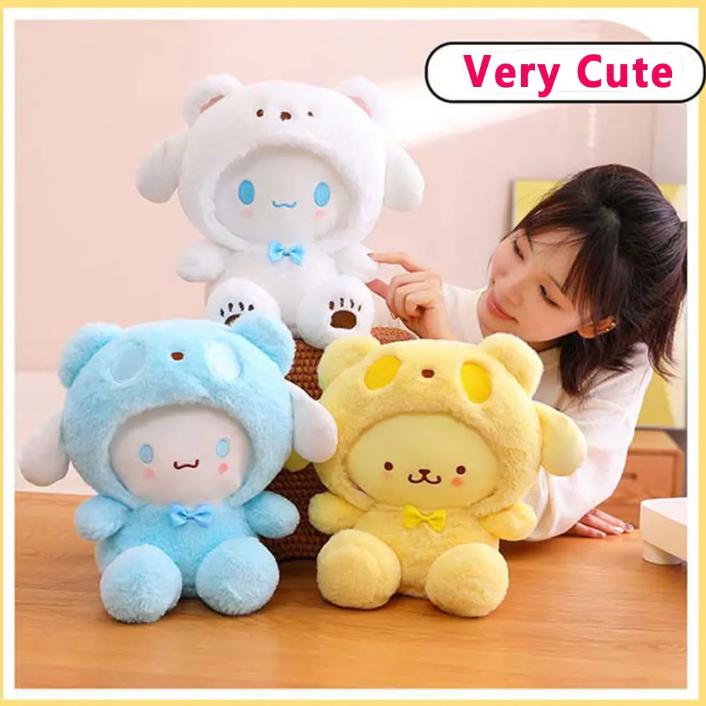 25Cm Kawaii Sanrio Plush Doll Toy Cute Hello Kitty Cinnamoroll My Melody Kuromi Pochacco Lovely Anime peluche Toys Gift For Kids