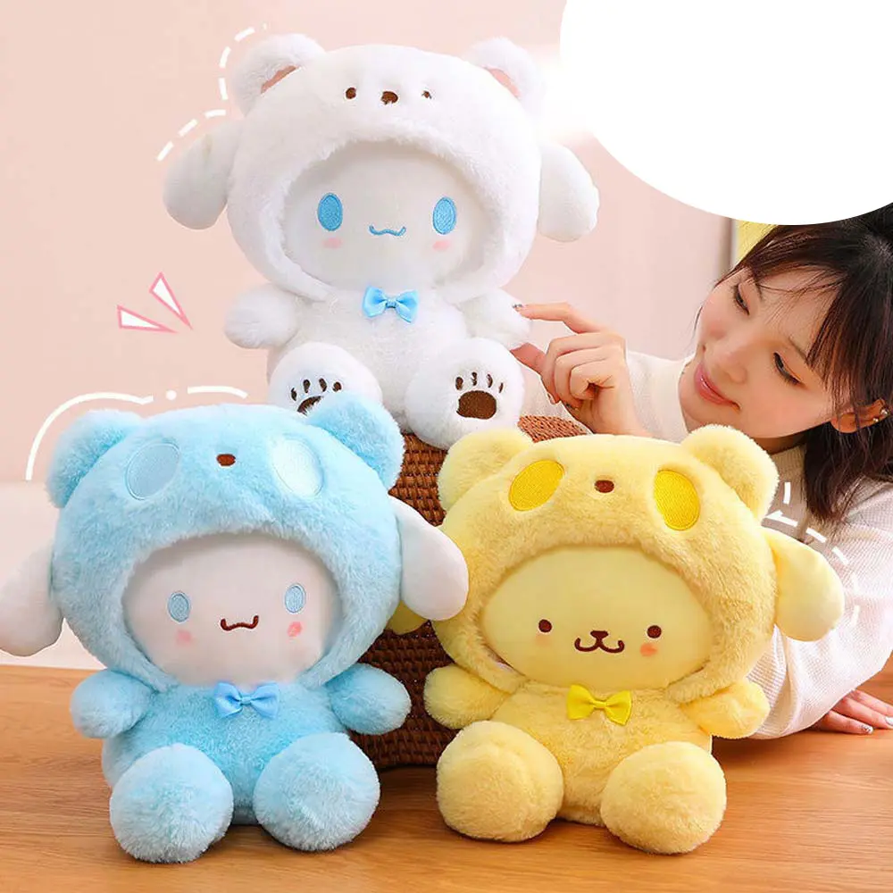 25Cm Kawaii Sanrio Plush Doll Toy Cute Hello Kitty Cinnamoroll My Melody Kuromi Pochacco Lovely Anime peluche Toys Gift For Kids