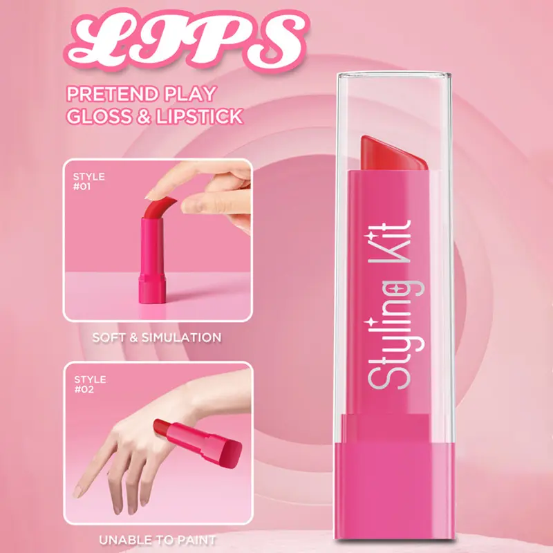 Girl Simulation Cosmetics Set Pretend Fake Makeup Game Lipstick Eyeshadow Model Set House Party Activities Role Play Toy Gift