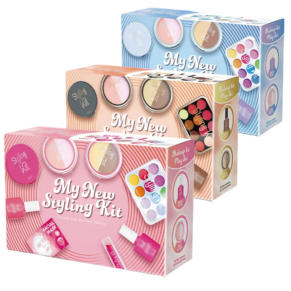 Girl Simulation Cosmetics Set Pretend Fake Makeup Game Lipstick Eyeshadow Model Set House Party Activities Role Play Toy Gift