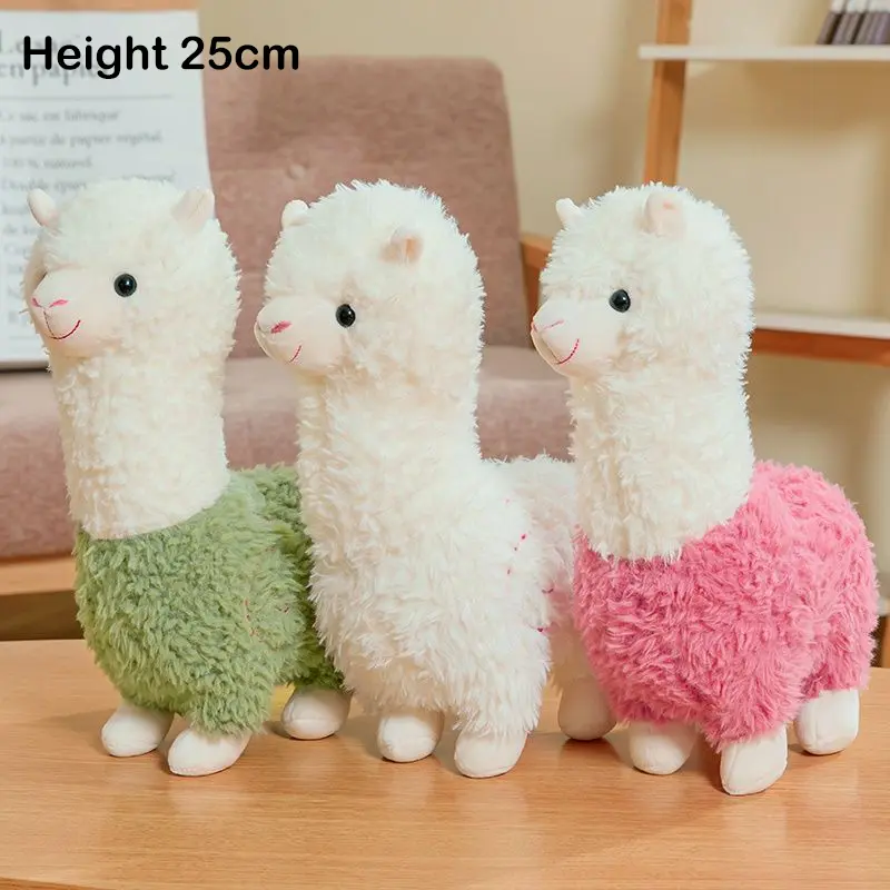 25cm New Alpaca Plush Toy 6 Colors Cute Animal Doll Soft Cotton stuffed doll Home office decor Kids girl Birthday Christmas Gift